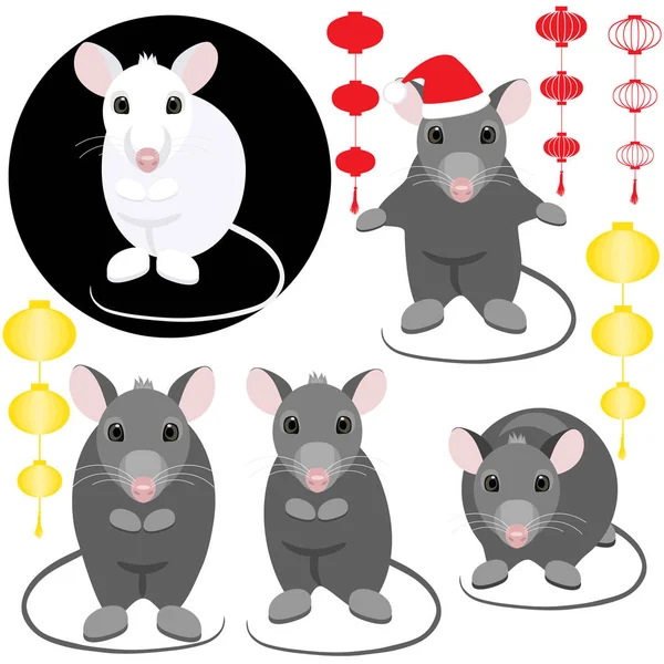 2020 Year of Metal Rat — Stock Vector