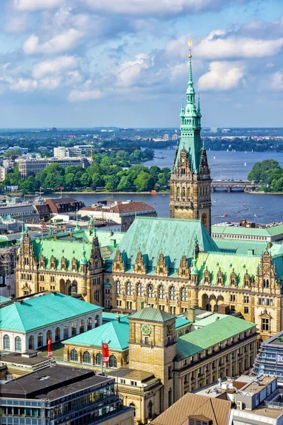 Vista da Câmara Municipal de Hamburgo — Fotografia de Stock