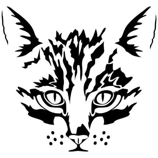 Black domestic cat head — Stock Vector