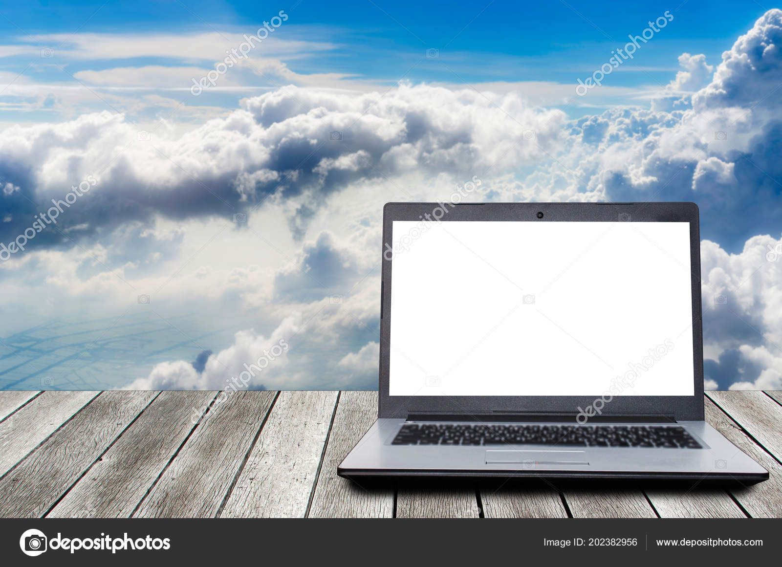 Laptop Notebook Computer White Blank Screen Text Media Content