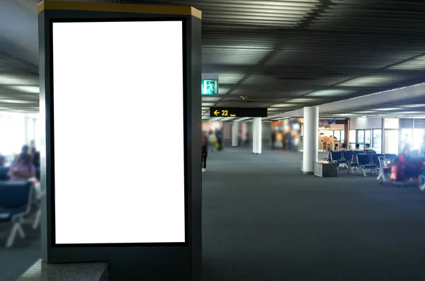 Χλευάσουμε Επάνω Κάθετο Κενό Διαφημιστική Πινακίδα Κιβώτιο Φως Βιτρίνα Ανθρώπους — Φωτογραφία Αρχείου