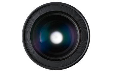 Beyaz yalıtımlı arka planda yanardöner parlaklığa sahip ön lens. izole