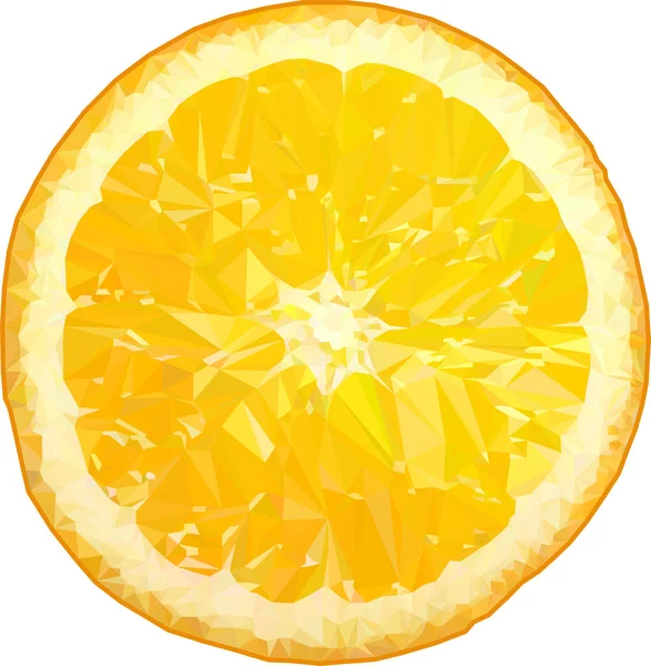 低ポリゴン グラフィックのスタイルで現実的なオレンジ色 白い背景に分離された多角形のオレンジ — ストックベクタ