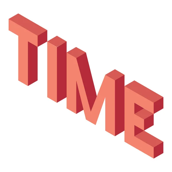 Illustrazione creativa astratta con tempo parola rossa su sfondo bianco. Design isometrico. Concetto 3D . — Vettoriale Stock