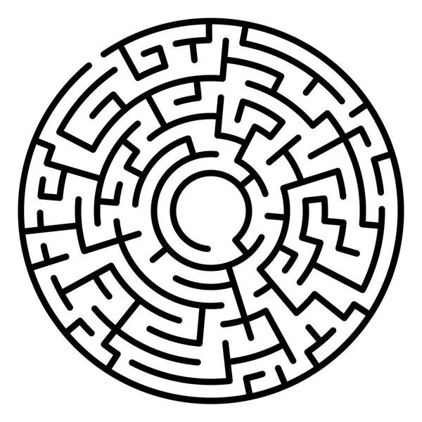 Labirent daire. Labirent. Labirent sembolü. Beyaz arka plan üzerinde izole.