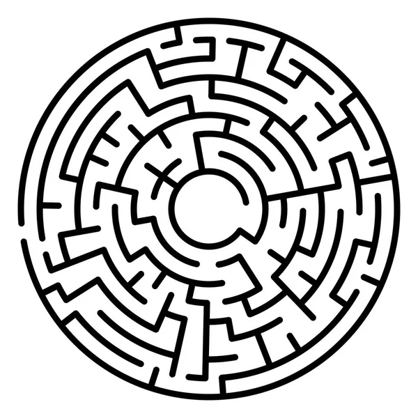 Labyrinth Kreis Labyrinth Irrgarten Symbol Isoliert Auf Weißem Hintergrund — Stockvektor