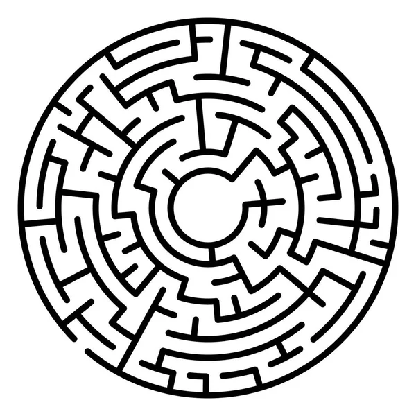 Labirent daire. Labirent. Labirent sembolü. Beyaz arka plan üzerinde izole.