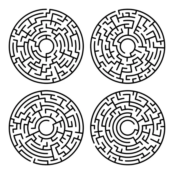 Labyrinth Kreis Labyrinth Irrgarten Symbol Isoliert Auf Weißem Hintergrund — Stockvektor