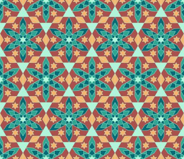 Yüksek kaliteli renkli duvar kağıdı İslam veya Arapça tarzı. Sorunsuz Asya desenler arka plan ve Davetler için. Girih Arapça süsler.