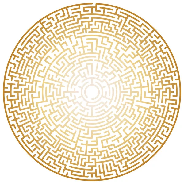迷宫圈 迷宫符号 在白色背景下被隔离 黄金迷宫 — 图库矢量图片