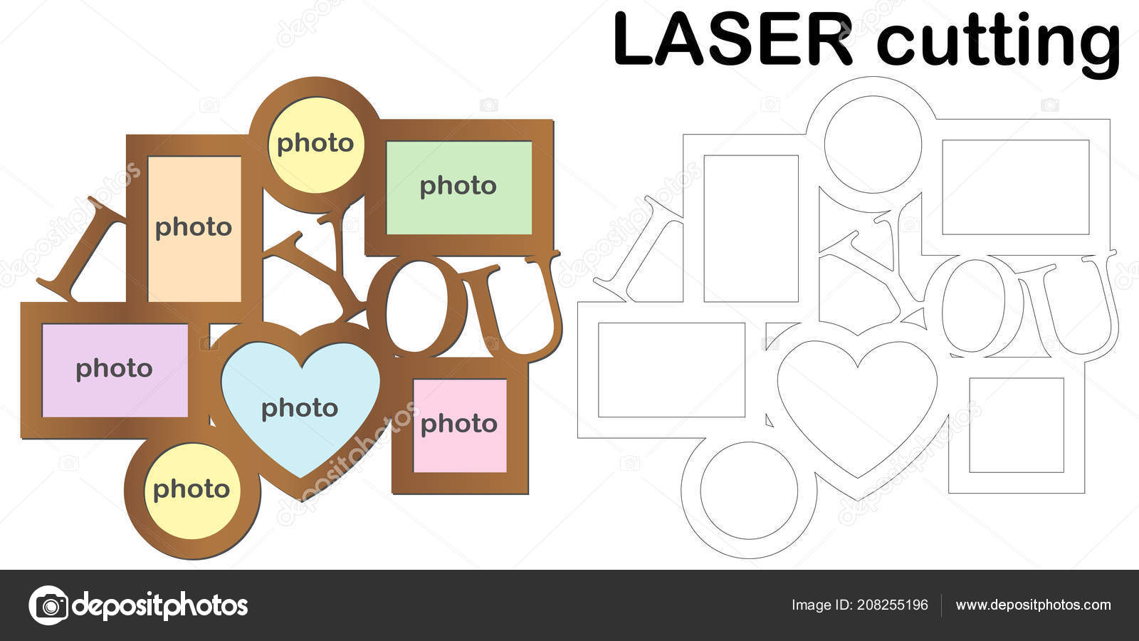 Frame Photos Inscription Love You Laser Cutting Collage Photo Frames Vector Image By C Julimurch Vector Stock Frame Photos Inscription Love You Laser Cutting Collage Photo Frames Vector Image By C Julimurch Vector Stock