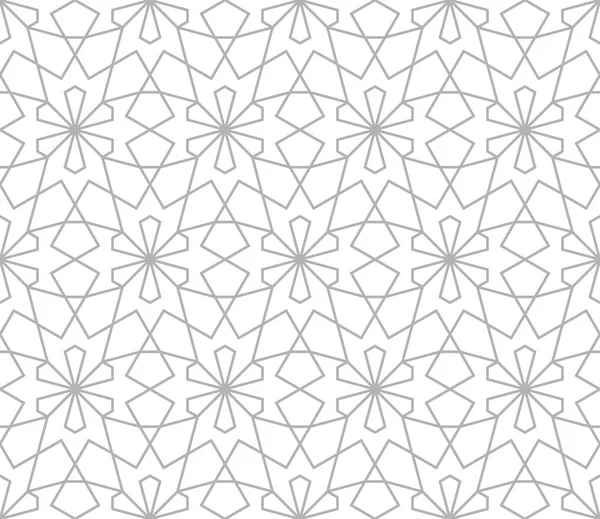 Beyaz arka plan üzerinde gri hatları geçiş ile soyut geometrik desen. Sorunsuz doğrusal ilişki. Şık fraktal doku. Arka doldurmak için desen. İslam desen. Girih arka plan