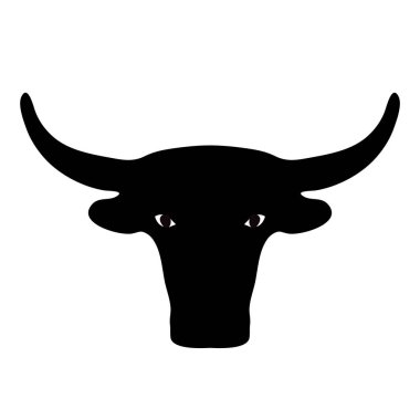 Boğa siyah siluet vektör. Hayvan simgesi. Boğa, inek Icon - izole vektör çizim. Bizon simgesi siluet. İnek siluet simge. Sığır, inek. Çiftlik hayvanı.