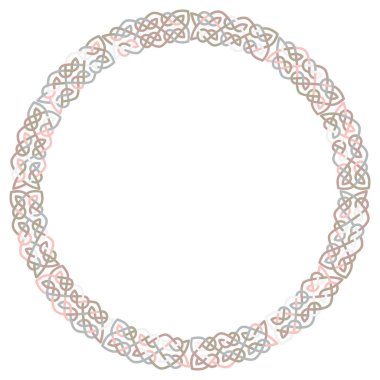 Yuvarlak celtic knot çerçeve. Geleneksel Ortaçağ kare desen illüstrasyon. Kenarlık veya çerçeve olarak İskandinav veya Celtic süsleme
