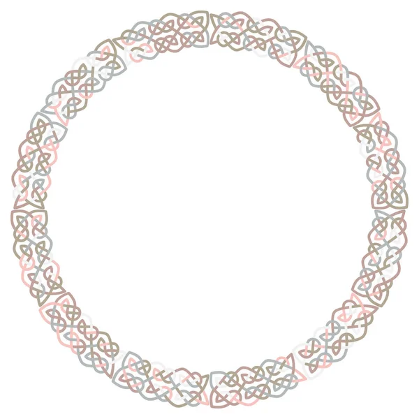 Klatki Okrągłe Celtic Węzłów Tradycyjne Ramki Średniowieczny Wzór Ilustracja Skandynawskim — Wektor stockowy
