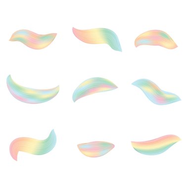 Renkli fırça darbeleri kümesi. Modern tasarım öğesi. Modern etiket fırça konturu arka planlar, Etiketler ve pul tasarımı için boya. Boyalı etiket arka planlar yama.