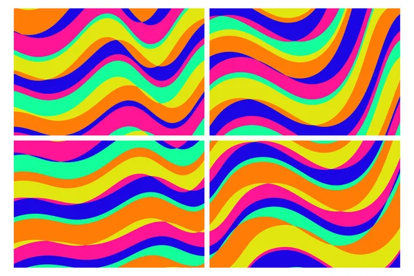 Abstrakta Trendiga Färg Illustration Med Vågor Och Linjer Övertoningsfärger Färgglada — Stock vektor