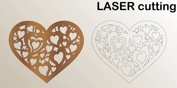 Corte Letra Laser Para Interior Coração Forma Corte Laser Máquina —  Vetores de Stock