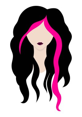 Beyaz zemin üzerinde kağıt sanat. Moda ve stil. Güzellik kız. Vektör moda kroki. Anahat çizme. Uzun saçlı kroki tarzı. Güzellik Salonu. Sevimli kız moda.