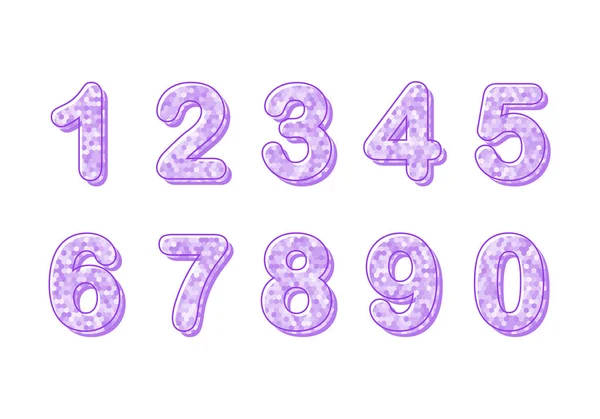 Set Dieci Numeri Zero Nove Elementi Design Numerico Numero Moderno — Vettoriale Stock