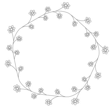 Doodle illüstrasyon. El çizilen çerçeve. Doodle çelenk Vintage kümesi. Herhangi bir amaç için büyük tasarım. İzole vektör. Elle çizilmiş doodle. Vektör çiçek tasarım kartı. Sketch vektör çizim.