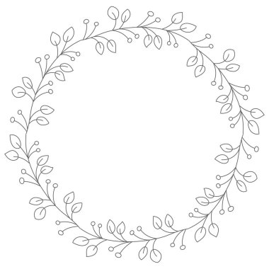 Doodle illüstrasyon. El çizilen çerçeve. Doodle çelenk Vintage kümesi. Herhangi bir amaç için büyük tasarım. İzole vektör. Elle çizilmiş doodle. Vektör çiçek tasarım kartı. Sketch vektör çizim.