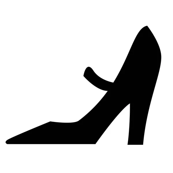 Black isolated icon of elegant classic shoe with high heel for women on white background. Silhouette of shoe. Modern vector illustration. Elegant vector illustration. Vector silhouette. Classic style. — Stock Vector