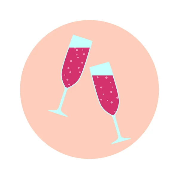 Abstract icoon op witte achtergrond. Wijn glas pictogram vector illustratie. Teken, symbool, element. Wineglass overzicht vector pictogram. Witte achtergrond. Transparante achtergrond. Restaurant concept. — Stockvector