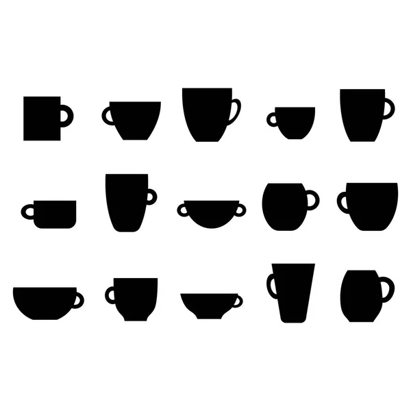 White background. Modern vector design. Creation set. People icon set. Tea cup. Coffee mug vector. — Stock Vector