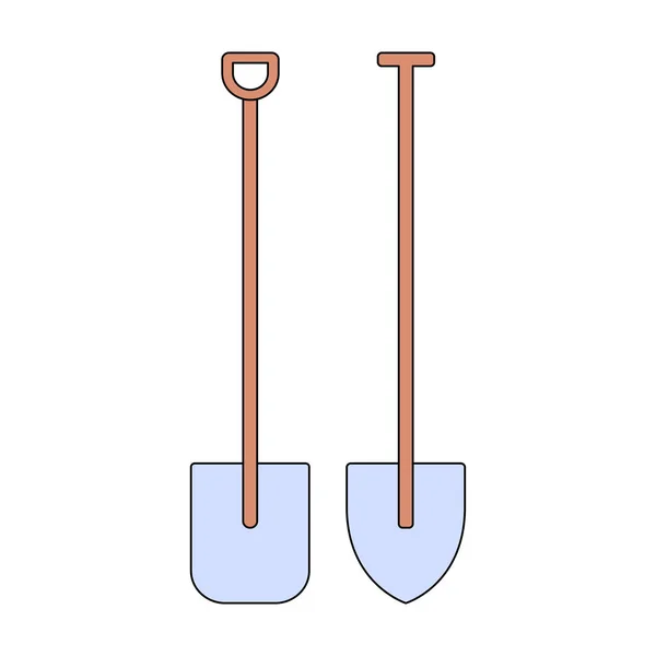 Shovels isolated on white background. Vector illustration. — Stock Vector