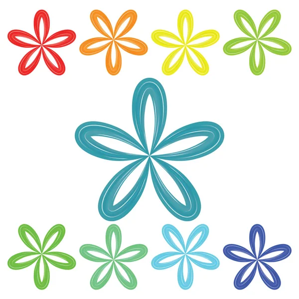 Flower symbol. Trendy symbol, great design for any purposes. Modern geometric vector illustration. Simple illustration. Set of colorful symbols flower.