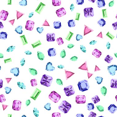Güzel taşlar Dikişsiz desen, Takı Mağazaları için tasarım. Moda kristal elmas mücevher deseni. Elmas ile Dikişsiz vektör doku. Kristal elmas. Dekorasyon tasarımı için taşlar arka plan.