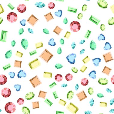 Güzel taşlar Dikişsiz desen, Takı Mağazaları için tasarım. Moda kristal elmas mücevher deseni. Elmas ile Dikişsiz vektör doku. Kristal elmas. Dekorasyon tasarımı için taşlar arka plan.