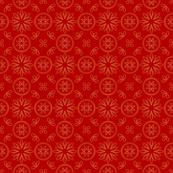Rote und goldene traditionelle chinesische Musterkollektion. abstrakter asiatischer Hintergrund. dekorative chinesische Tapete. Endlose Textur für Tapeten, Musterfüllungen, Webseiten-Hintergrund, Oberflächentexturen. — Stockvektor