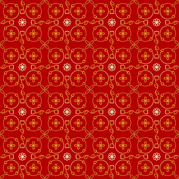 Red and golden chinese traditional pattern collection. Abstract asian background. Decorative chinese wallpaper. Endless texture for wallpaper, pattern fills, web page background, surface textures. — Stock Vector