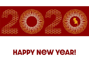 Konsept tasarımı için Çince arka plan kartı. Dekoratif vektör sınırı. Takvim afişi. Çince davet şablonu. Soyut kavram grafik öğesi. 2020 mutlu yeni yıl. Mutlu yıllar kart tasarımı.