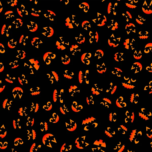 Halloween in vintage style on dark background. Vector seamless pumpkin decoration pattern. Vector illustration pattern. Halloween party spooky design element. Pumpkin poster decoration illustration. — Stock Vector