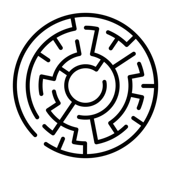 Vektorový jednoduchý černý bludiště kruh. Jednoduchý černý labyrint. Symbol vektorového bludiště. Labyrint izolovaný na bílém pozadí. Abstraktní design dekorace. Moderní geometrické pozadí. Symbol vzdělávací hry. — Stockový vektor