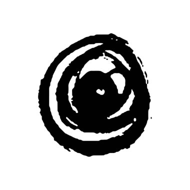 El karalama stiliyle çizilmiş. Çizgi çizme. Vektör soyut afiş tasarımı. İş sunumu. Vektör amblemi. Çember çerçeve. Beyaz arkaplanda elle çizilmiş resim.