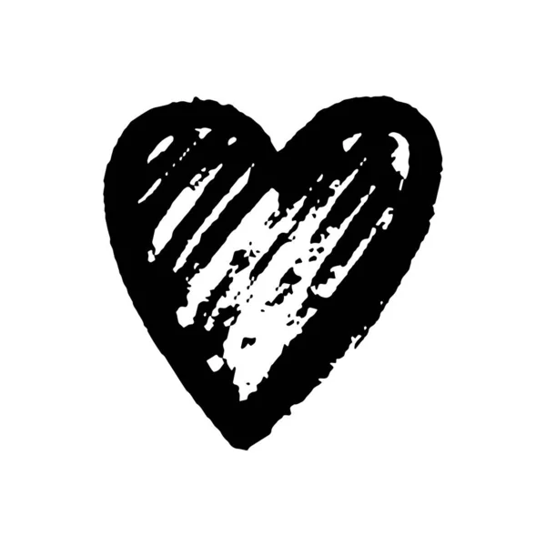 Absztrakt fekete szív fehér háttérrel ünneplés dekoráció design. Kézrajzolás stílusban. Valentin nap, szív vektor ikon. Vektortervezés. Nyaralási illusztráció. Dekorációs elem. Romantikus szerelem — Stock Vector