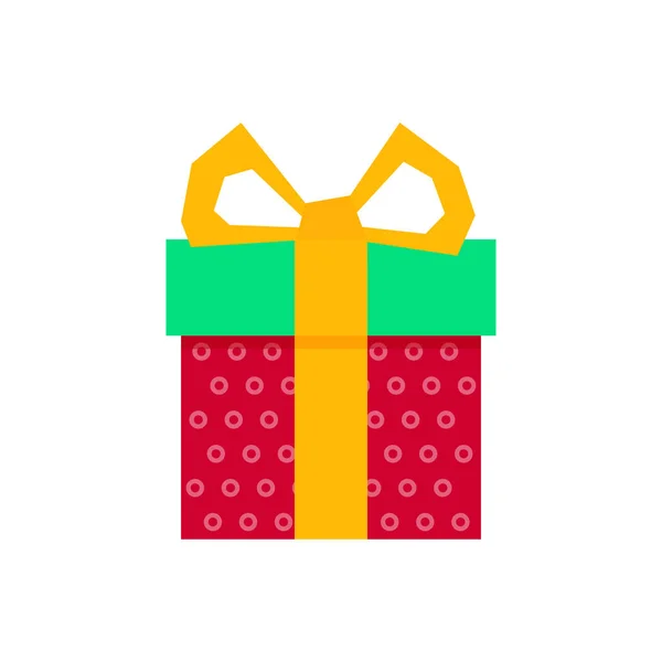 Vektör nesne şekli. Sürpriz hediye kutusu. Hediye ikonu tasarımı. Noel dekoru. Yıldönümü, doğum günü. Renkli çizim tasarımı. İzole bir illüstrasyon. Tebrik kartı şablonu. Sürpriz sembol. — Stok Vektör