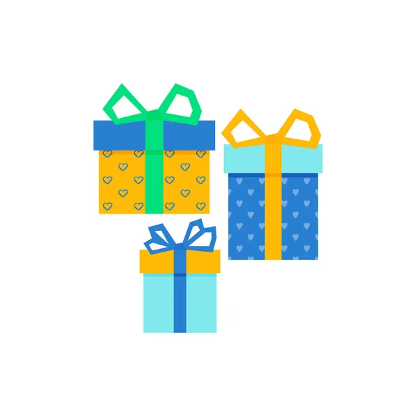 Set con regalo para cualquier diseño. Caja de cartón en blanco colorido. Embalaje. Fondo blanco. Símbolo sorpresa. Caja regalo Plantilla de diseño vectorial. .. Fondo de vacaciones. vector de Navidad . — Vector de stock