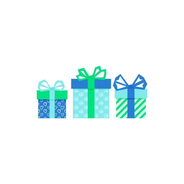 Set con regalo para cualquier diseño. Caja de cartón en blanco colorido. Embalaje. Fondo blanco. Símbolo sorpresa. Caja regalo Plantilla de diseño vectorial. .. Fondo de vacaciones. vector de Navidad . — Vector de stock