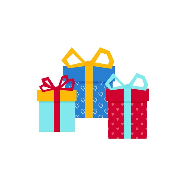 Set con regalo para cualquier diseño. Caja de cartón en blanco colorido. Embalaje. Fondo blanco. Símbolo sorpresa. Caja regalo Plantilla de diseño vectorial. .. Fondo de vacaciones. vector de Navidad . — Vector de stock