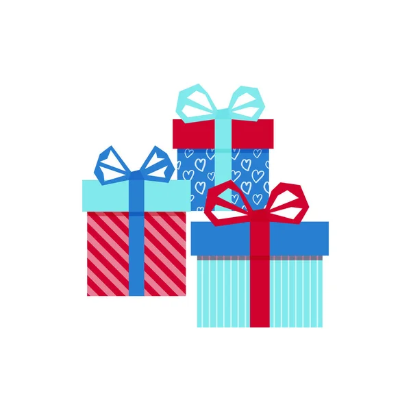 Set con regalo para cualquier diseño. Caja de cartón en blanco colorido. Embalaje. Fondo blanco. Símbolo sorpresa. Caja regalo Plantilla de diseño vectorial. .. Fondo de vacaciones. vector de Navidad . — Vector de stock