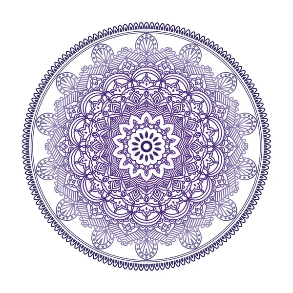 Florales Mandala Ethnischen Stil Auf Weißem Hintergrund Runde Blume Mandala — Stockvektor