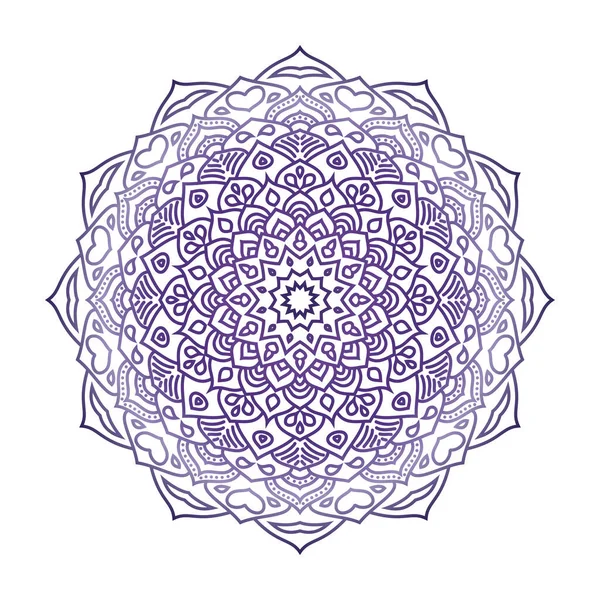 Mandala Floral Style Ethnique Sur Fond Blanc Mandala Fleur Ronde — Image vectorielle