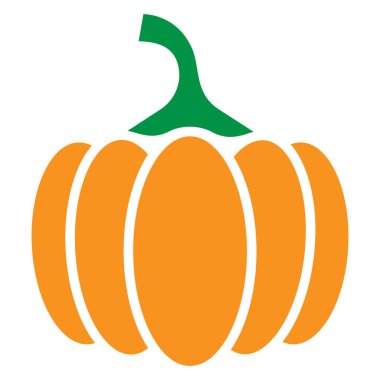 Kırsal tarzda bir balkabağı. Sağlıklı taze besin. Düz vektör simgesi. Düz soyut tasarım. Sembol, logo çizimi. Modern tarzda balkabağı. Basit vektör çizimi. Modern soyut tasarım.