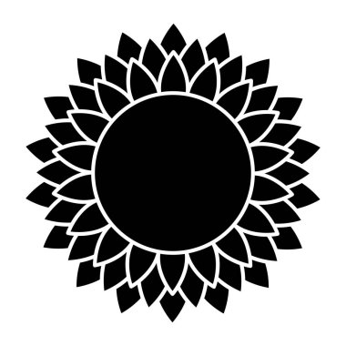 Parmak izi tasarımı için ayçiçeği vektör karikatür simgesi. Beyaz arkaplanda vektör illüstrasyon çiçeği. İzole edilmiş çizgi film ikonu ayçiçeği.