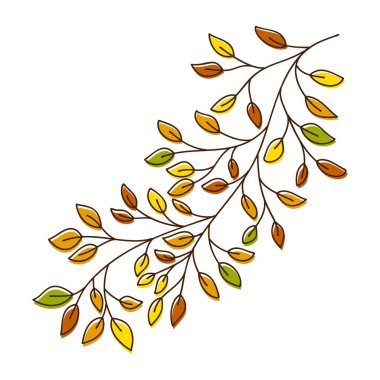 Sonbahar huş ağacı dalının taşıyıcısı. Elle çizilmiş yapraklar ve beyaz dallar. Tasarım için huş ağacı yaprakları. Vektör çizimi. Botanik parmak izi. Organik doğal şekil.